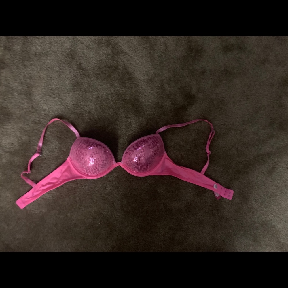 34A Pink sequin Bra PINK